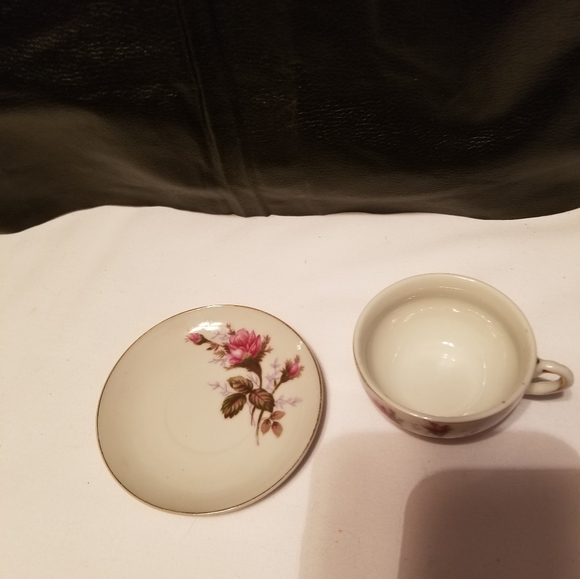 3 for 20. Small teacup  and plate Rose pattern Vintage  set - Picture 3 of 4